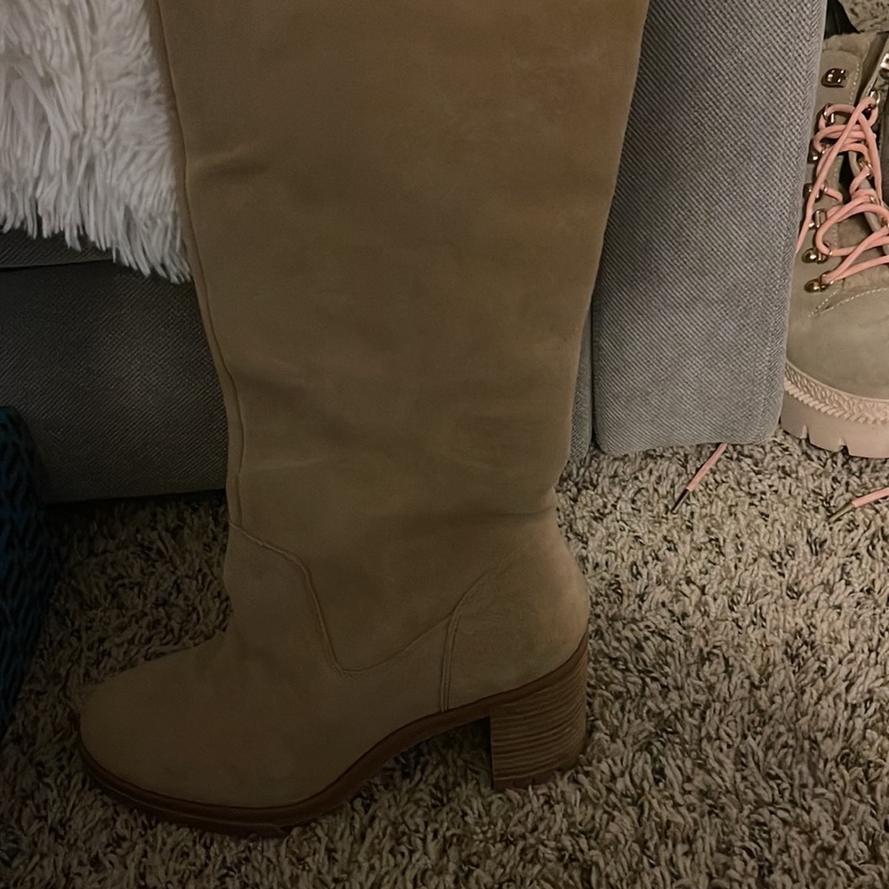 Tan over the knee boots